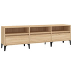 Meuble TV Bois Clair et Noir Effet Chêne - 150 cm-Mon Meuble TV-1