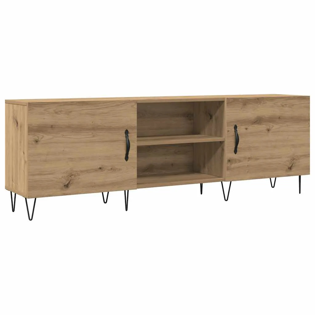 Meuble TV Bois Clair et Pieds en Métal - 150 cm-Mon Meuble TV-1