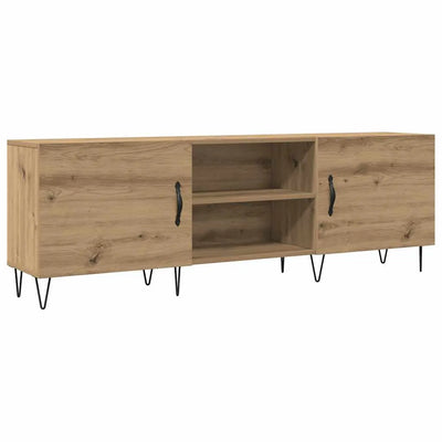 Meuble TV Bois Clair et Pieds en Métal - 150 cm