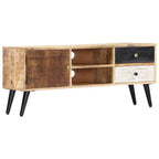 Meuble TV Bois Couleur en Manguier Massif - 115 cm-Mon Meuble TV-1
