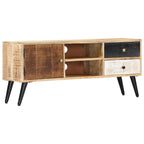Meuble TV Bois Couleur en Manguier Massif - 115 cm-Mon Meuble TV-10