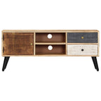 Meuble TV Bois Couleur en Manguier Massif - 115 cm-Mon Meuble TV-2