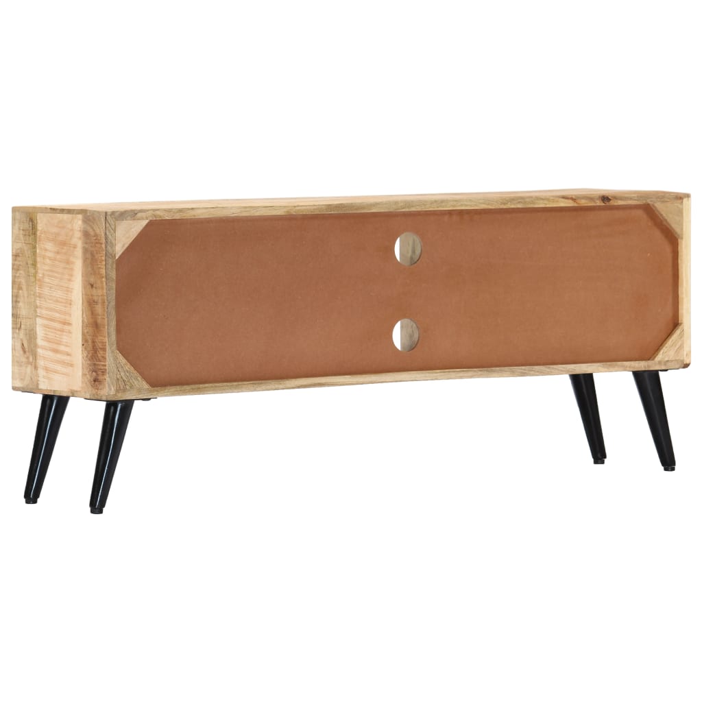 Meuble TV Bois Couleur en Manguier Massif - 115 cm-Mon Meuble TV-5