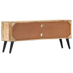 Meuble TV Bois Couleur en Manguier Massif - 115 cm-Mon Meuble TV-5