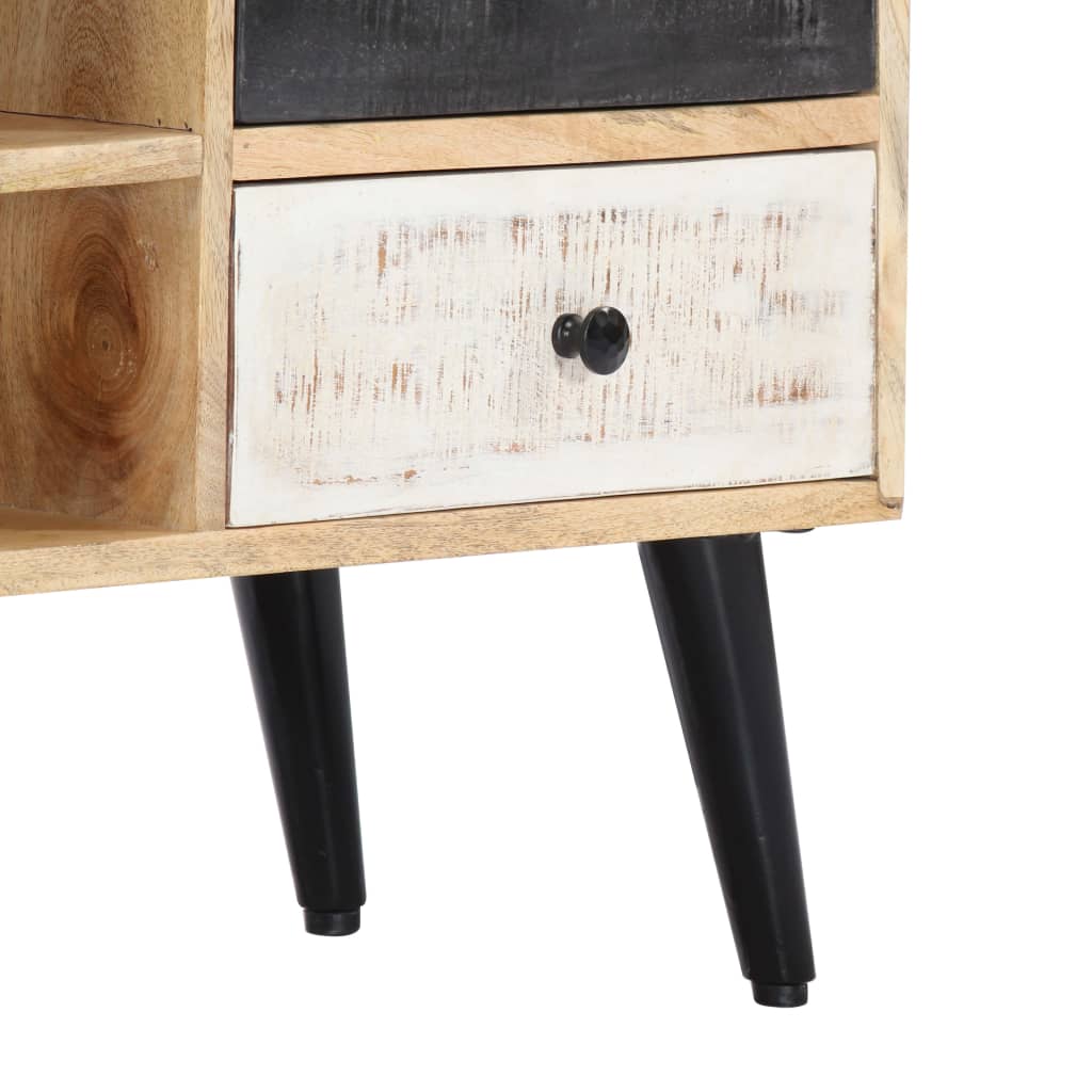 Meuble TV Bois Couleur en Manguier Massif - 115 cm-Mon Meuble TV-7