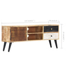 Meuble TV Bois Couleur en Manguier Massif - 115 cm-Mon Meuble TV-9
