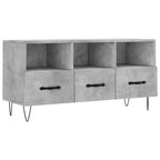 Meuble TV Bois et Fer Industriel Effet Béton - 102 cm-Mon Meuble TV-Chêne fumé-1-2