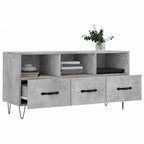 Meuble TV Bois et Fer Industriel Effet Béton - 102 cm-Mon Meuble TV-Chêne fumé-1-4