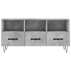 Meuble TV Bois et Fer Industriel Effet Béton - 102 cm-Mon Meuble TV-Chêne fumé-1-5