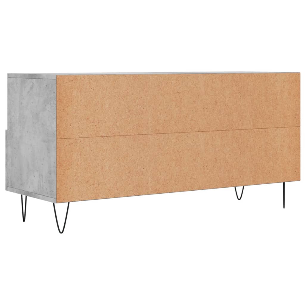 Meuble TV Bois et Fer Industriel Effet Béton - 102 cm-Mon Meuble TV-Chêne fumé-1-8