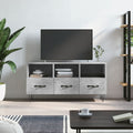 Meuble TV Bois et Fer Industriel Effet Béton - 102 cm-Mon Meuble TV-Gris béton-1-1