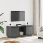 Meuble TV Bois et Gris Anthracite en Pin - 74 cm-Mon Meuble TV-Gris-1-1