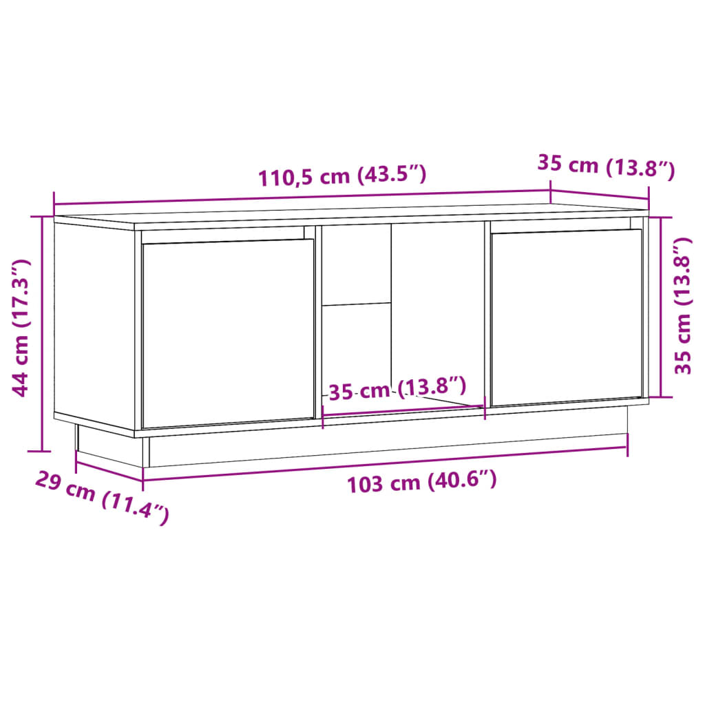 Meuble TV Bois et Gris Anthracite en Pin - 74 cm-Mon Meuble TV-marron miel-1-11