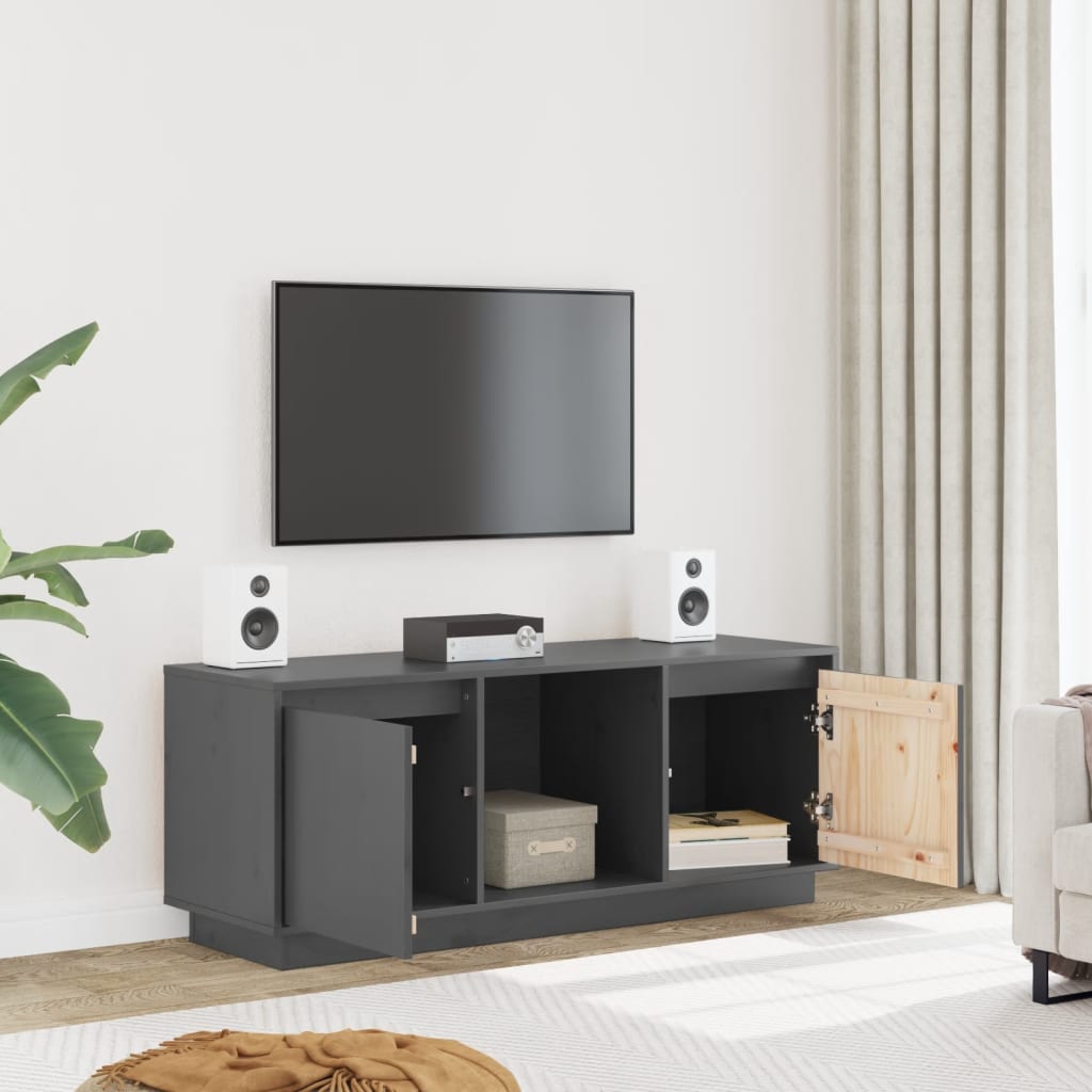 Meuble TV Bois et Gris Anthracite en Pin - 74 cm-Mon Meuble TV-marron miel-1-3