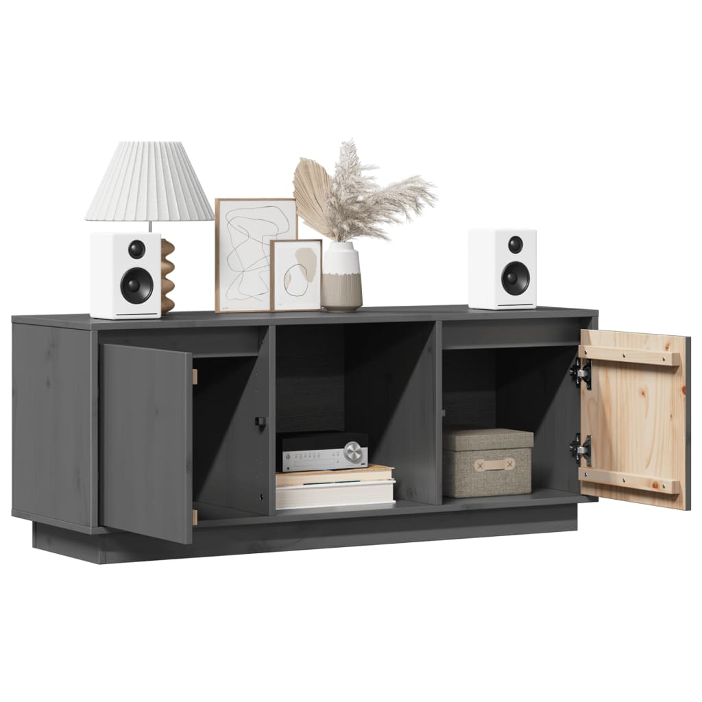 Meuble TV Bois et Gris Anthracite en Pin - 74 cm-Mon Meuble TV-marron miel-1-4