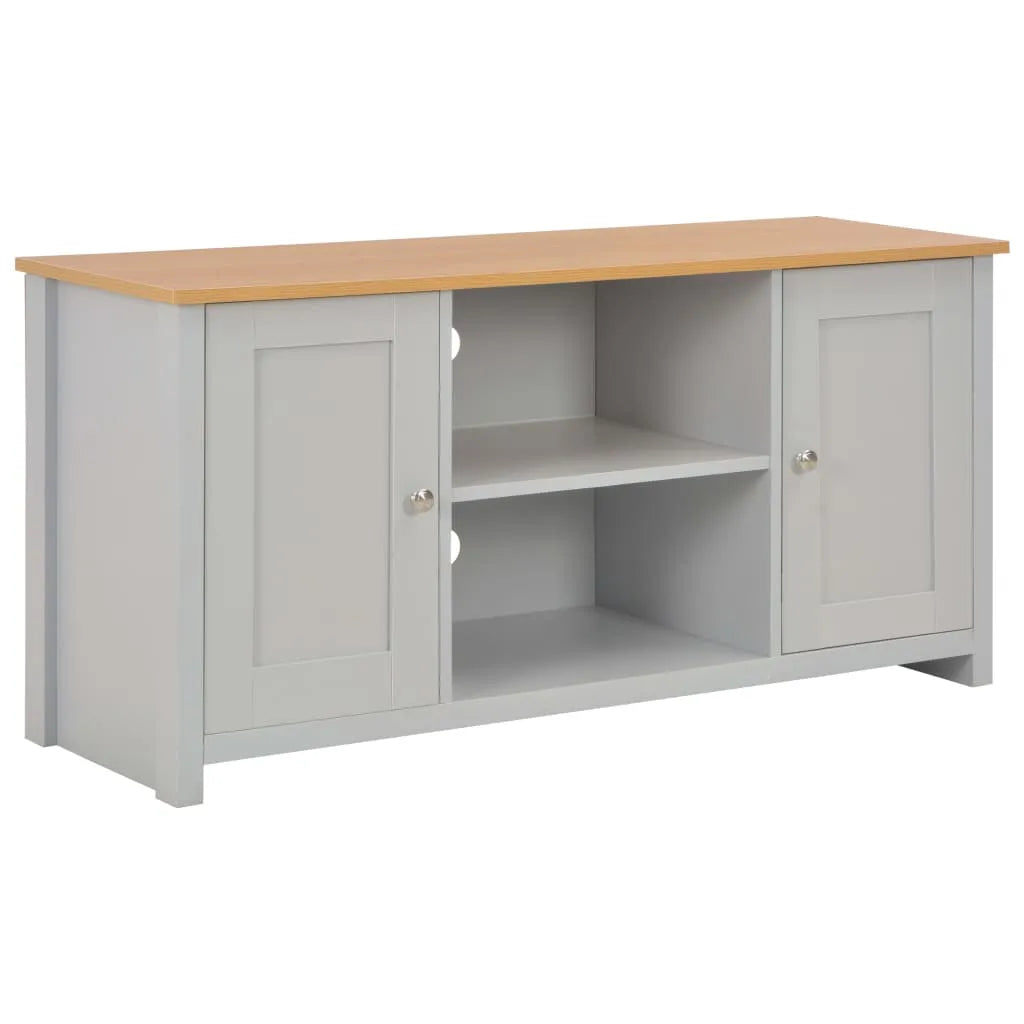 Meuble TV Bois et Gris Finition Naturelle - 120 cm-Mon Meuble TV-120 cm-1-1