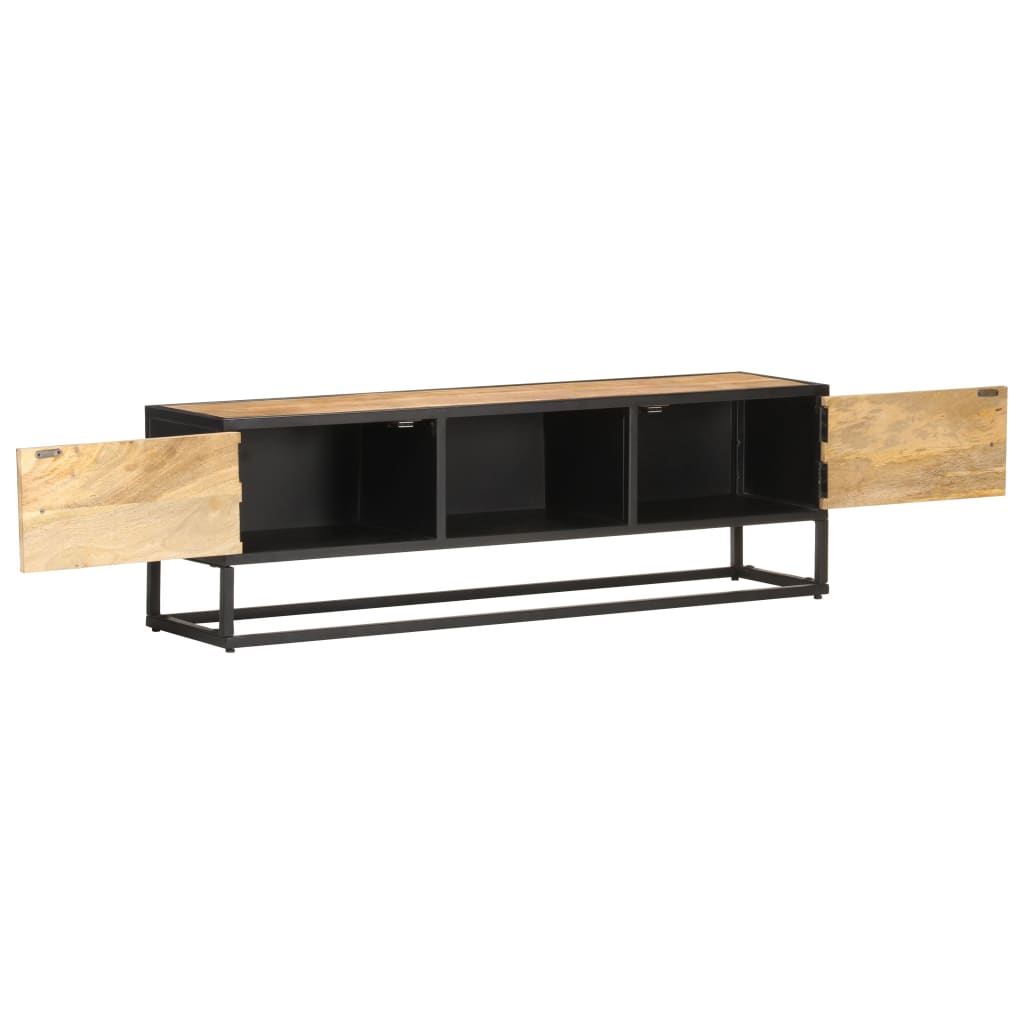Meuble TV Bois et Metal Industriel en Manguier - 130 cm-Mon Meuble TV-90 cm-2