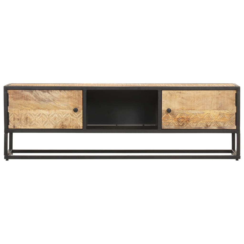 Meuble TV Bois et Metal Industriel en Manguier - 130 cm-Mon Meuble TV-90 cm-3