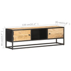 Meuble TV Bois et Metal Industriel en Manguier - 130 cm-Mon Meuble TV-90 cm-7