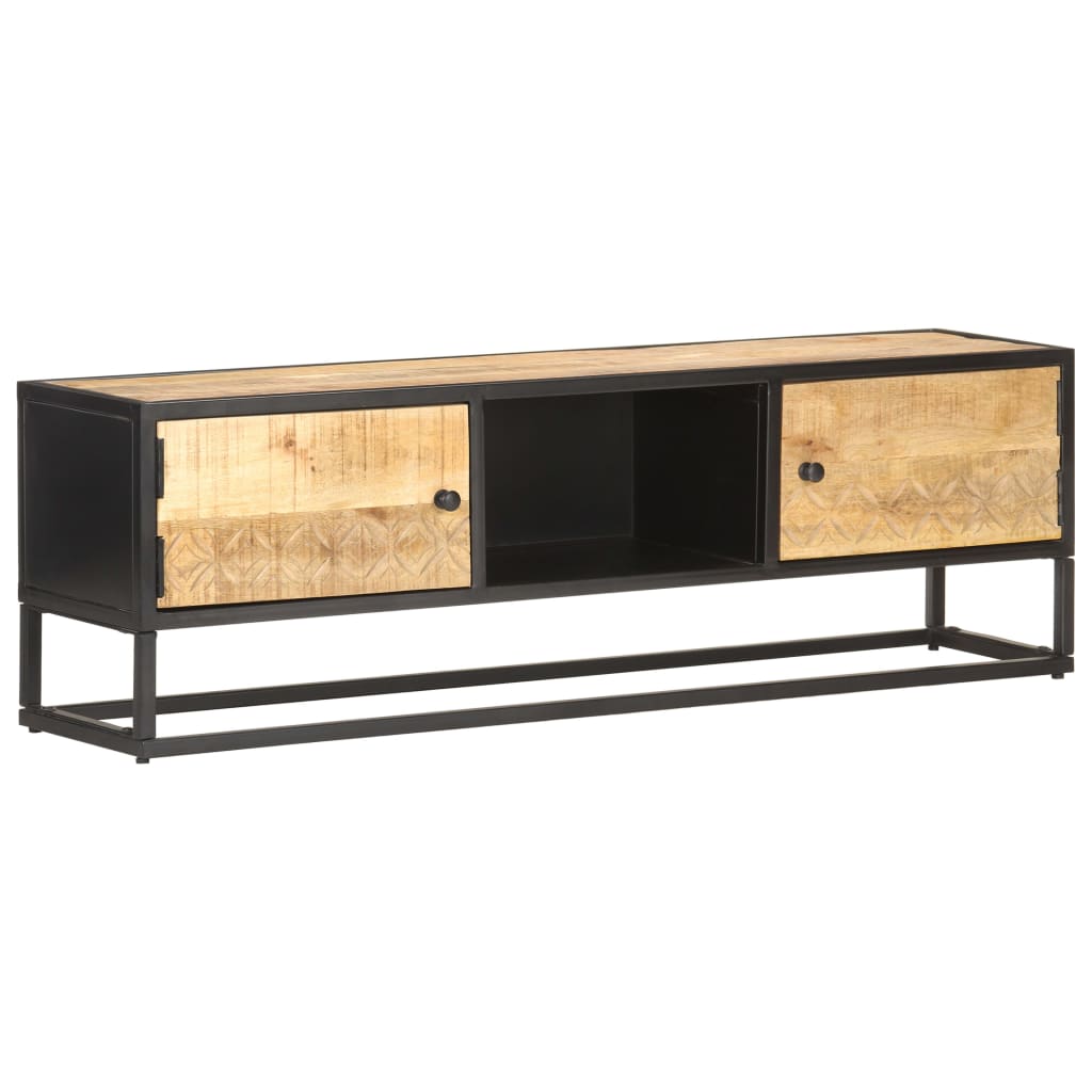 Meuble TV Bois et Metal Industriel en Manguier - 130 cm-Mon Meuble TV-90 cm-8