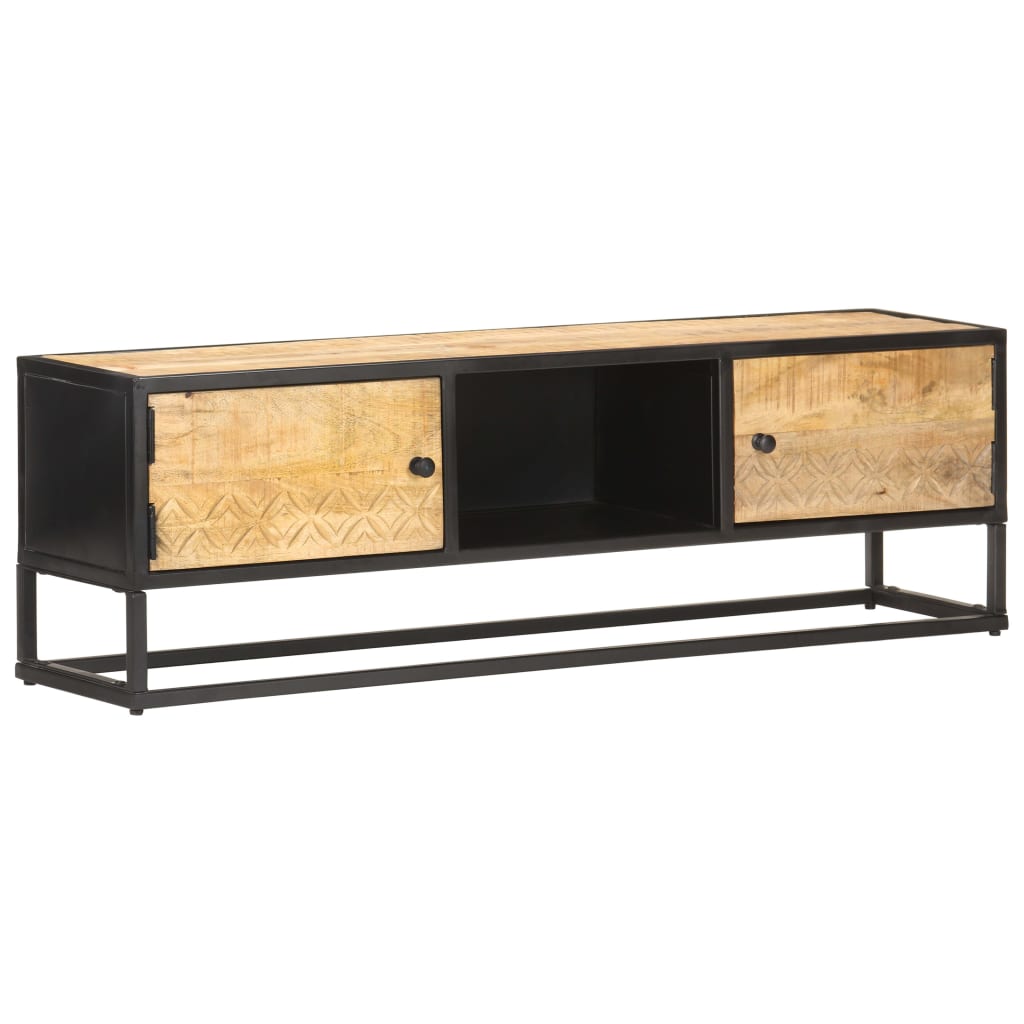 Meuble TV Bois et Metal Industriel en Manguier - 130 cm-Mon Meuble TV-90 cm-9