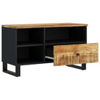 Meuble TV Bois Foncé et Noir en Manguier - 80 cm-Mon Meuble TV-Marron miel-1
