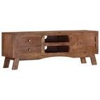 Meuble TV Bois Foncé Vintage en Manguier - 110 cm-Mon Meuble TV-1