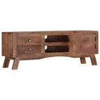 Meuble TV Bois Foncé Vintage en Manguier - 110 cm-Mon Meuble TV-11