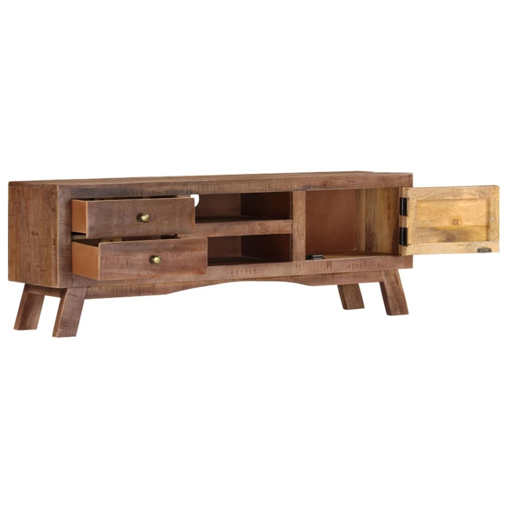 Meuble TV Bois Foncé Vintage en Manguier - 110 cm-Mon Meuble TV-2