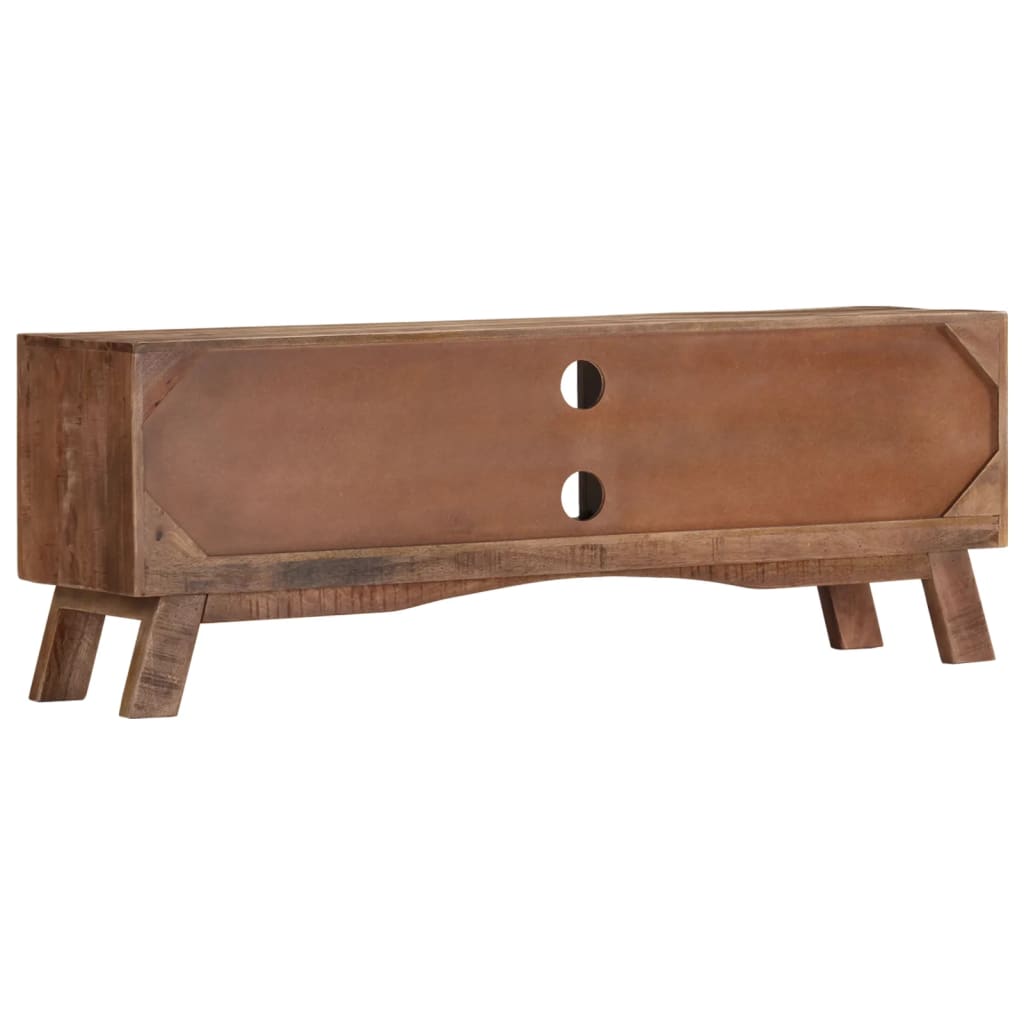 Meuble TV Bois Foncé Vintage en Manguier - 110 cm-Mon Meuble TV-3