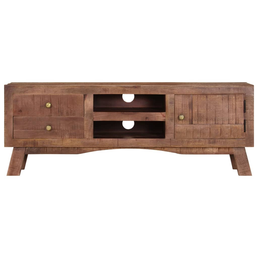 Meuble TV Bois Foncé Vintage en Manguier - 110 cm-Mon Meuble TV-4