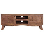 Meuble TV Bois Foncé Vintage en Manguier - 110 cm-Mon Meuble TV-4