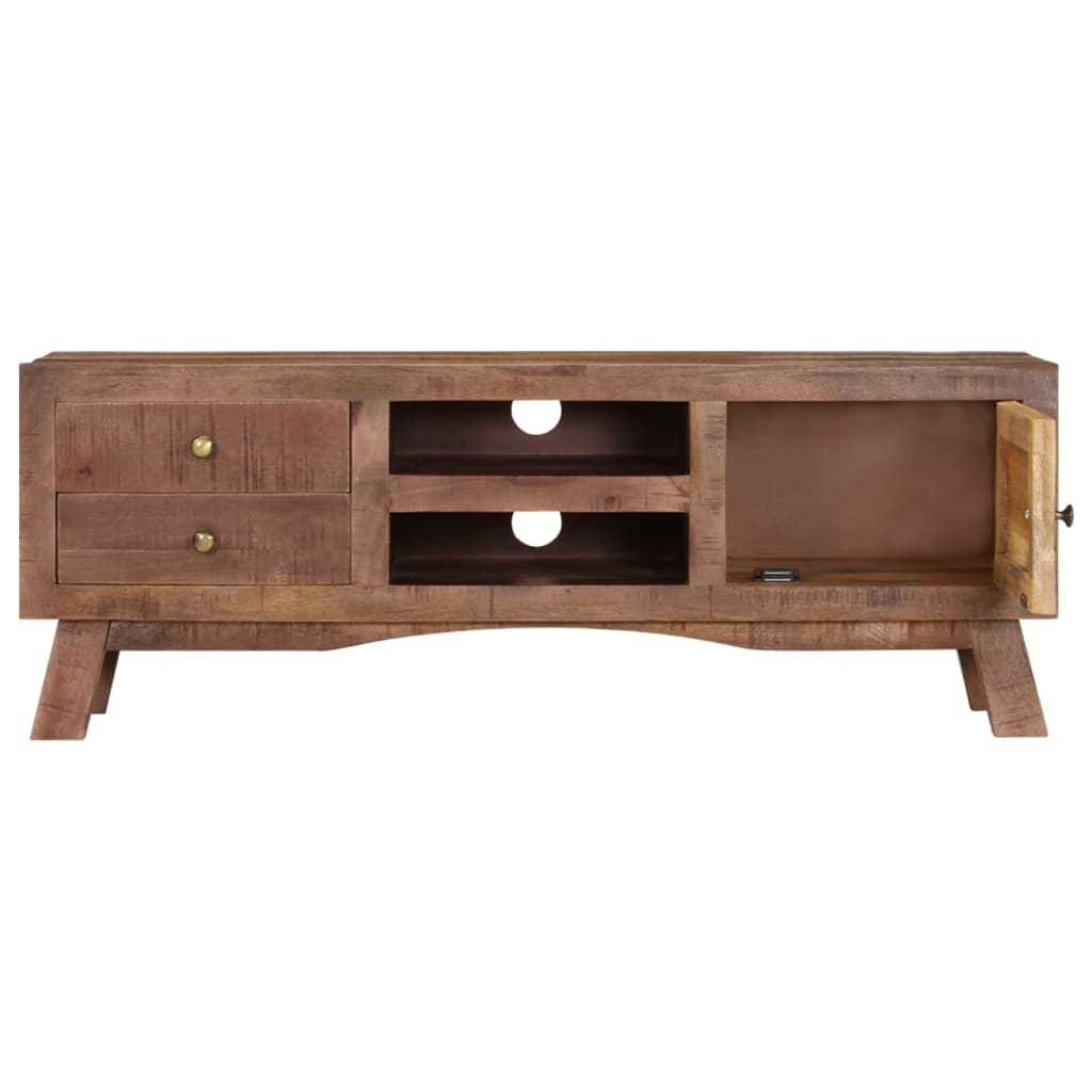 Meuble TV Bois Foncé Vintage en Manguier - 110 cm-Mon Meuble TV-5