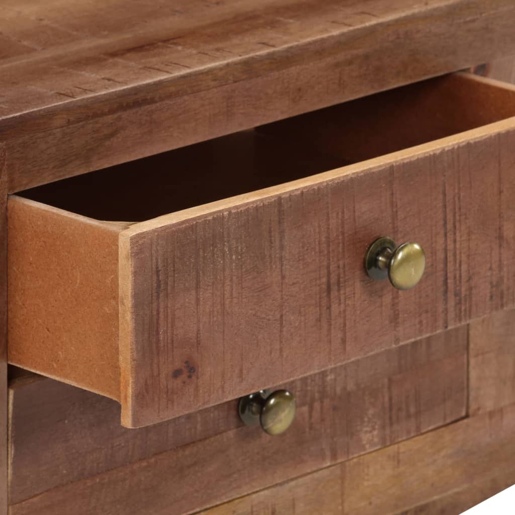 Meuble TV Bois Foncé Vintage en Manguier - 110 cm-Mon Meuble TV-7