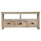 Meuble TV Bois Gris Vieilli en Manguier - 110 cm-Mon Meuble TV-3