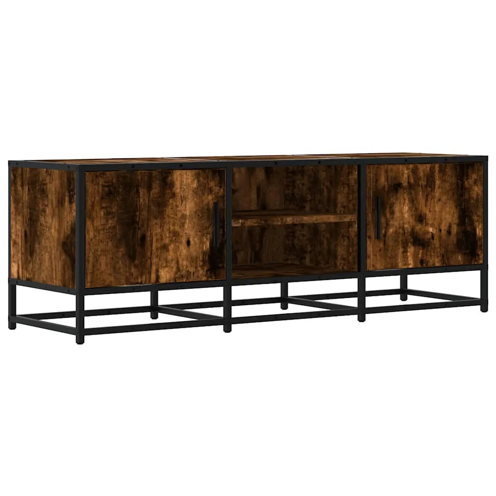 Meuble TV Bois Industriel Effet Chêne Fumé - 120 cm-Mon Meuble TV-Chêne fumé-100 cm-1
