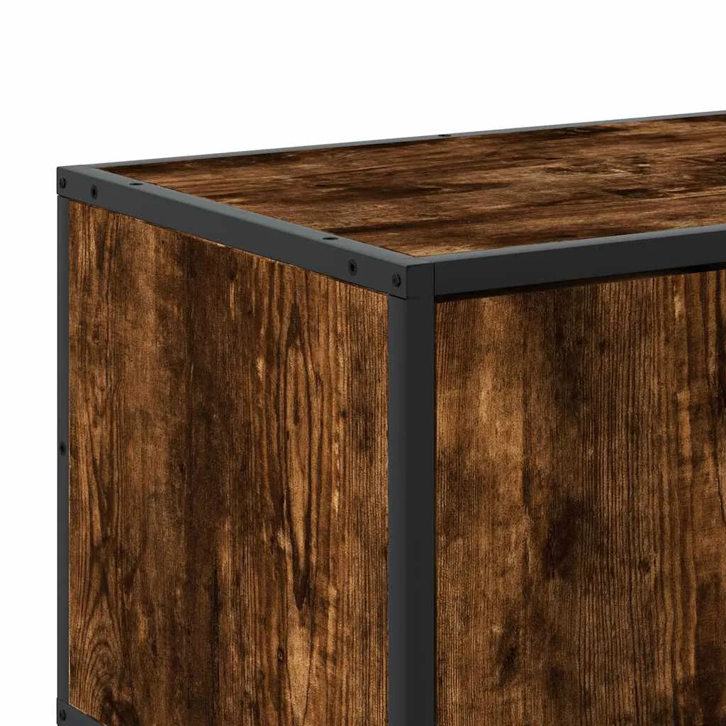 Meuble TV Bois Industriel Effet Chêne Fumé - 120 cm-Mon Meuble TV-Chêne fumé-100 cm-8
