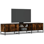 Meuble TV Bois Industriel Effet Chêne Fumé - 120 cm-Mon Meuble TV-Chêne fumé-180 cm-24