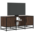 Meuble TV Bois Industriel Effet Chêne Fumé - 120 cm-Mon Meuble TV-Chêne marron-100 cm-15