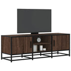 Meuble TV Bois Industriel Effet Chêne Fumé - 120 cm-Mon Meuble TV-Chêne marron-120 cm-17