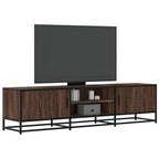 Meuble TV Bois Industriel Effet Chêne Fumé - 120 cm-Mon Meuble TV-Chêne marron-160 cm-23