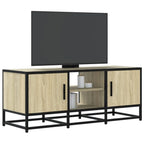 Meuble TV Bois Industriel Effet Chêne Fumé - 120 cm-Mon Meuble TV-Chêne sonoma-100 cm-12