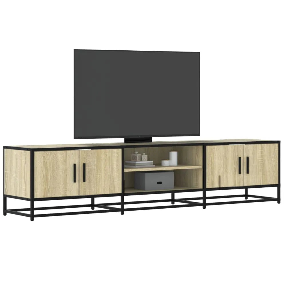 Meuble TV Bois Industriel Effet Chêne Fumé - 120 cm-Mon Meuble TV-Chêne sonoma-180 cm-25
