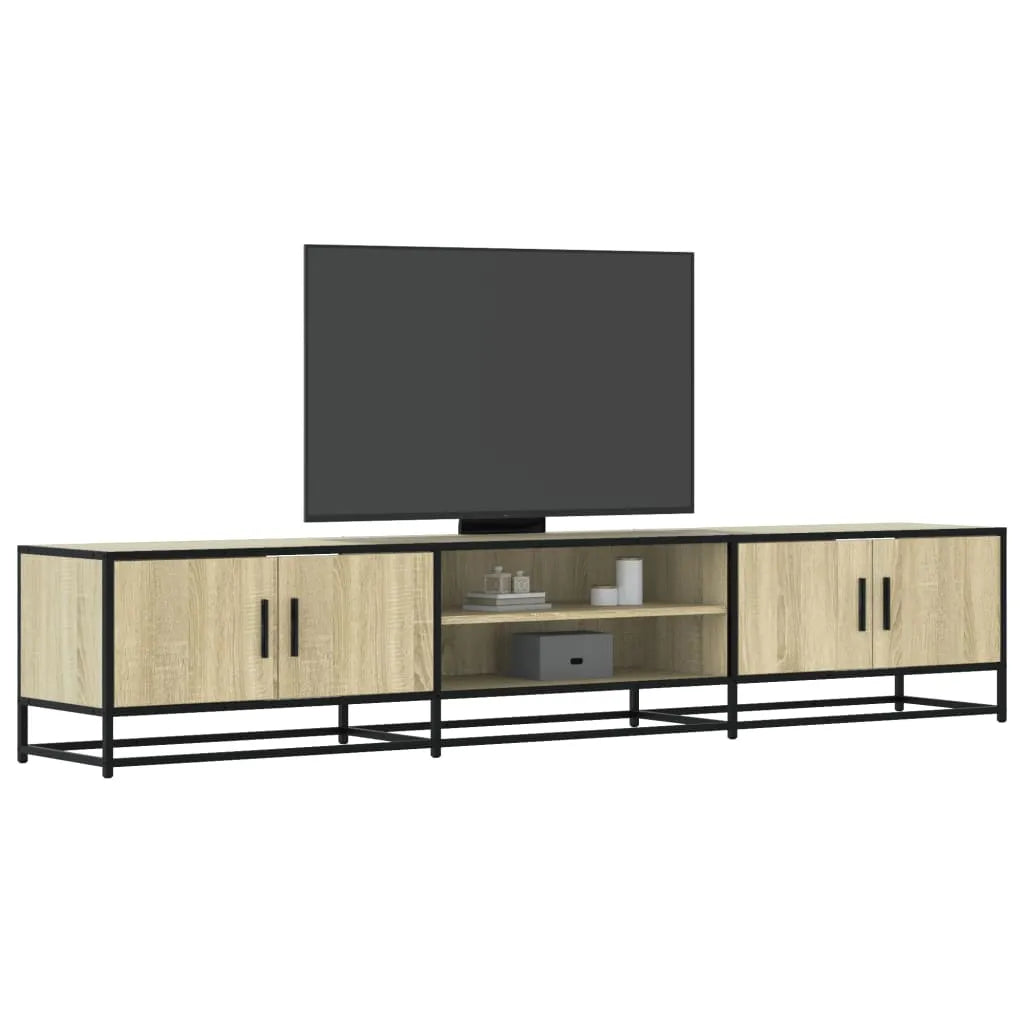 Meuble TV Bois Industriel Effet Chêne Fumé - 120 cm-Mon Meuble TV-Chêne sonoma-210 cm-29