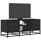 Meuble TV Bois Industriel Effet Chêne Fumé - 120 cm-Mon Meuble TV-Noir-100 cm-14