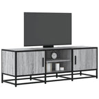 Meuble TV Bois Industriel Effet Chêne Fumé - 120 cm-Mon Meuble TV-Sonoma gris-120 cm-18