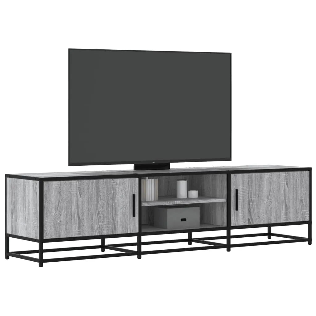 Meuble TV Bois Industriel Effet Chêne Fumé - 120 cm-Mon Meuble TV-Sonoma gris-160 cm-21