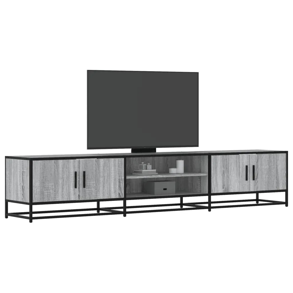 Meuble TV Bois Industriel Effet Chêne Fumé - 120 cm-Mon Meuble TV-Sonoma gris-210 cm-28