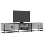 Meuble TV Bois Industriel Effet Chêne Fumé - 120 cm-Mon Meuble TV-Sonoma gris-210 cm-28