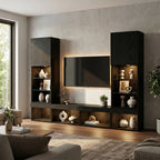 meuble-tv-bois-marron-fonce-effet-chene-5-pieces-decor